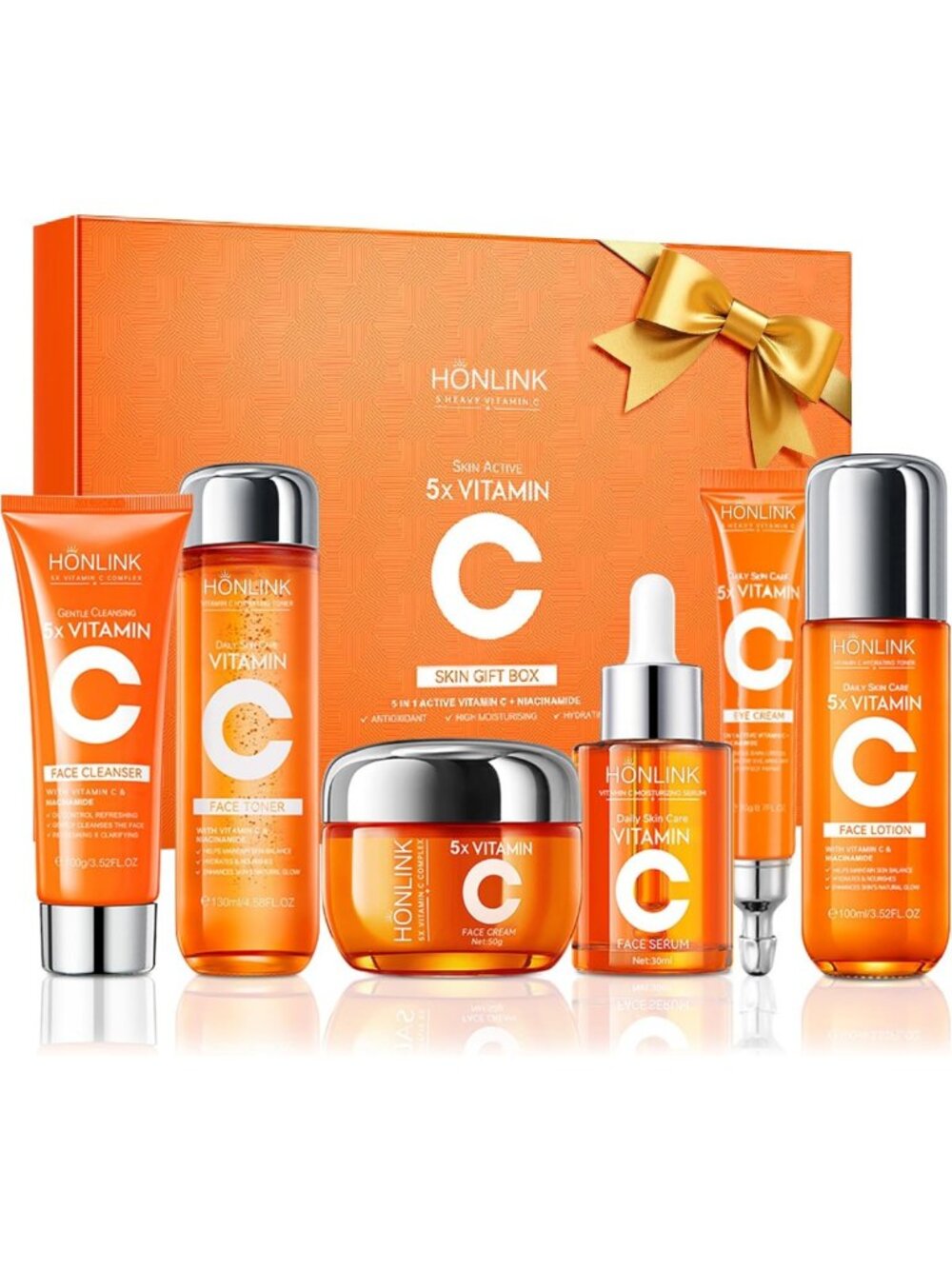 6-Piece Vitamin C & Niacinamide Skincare Set for Daily Radiant Facial Care